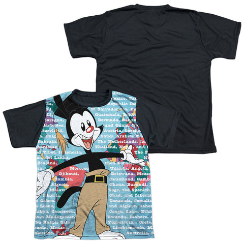 Animaniacs/yakko World-s/s Youth White Front Black Back  -white