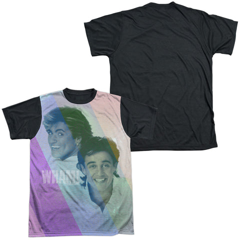 Wham/pastel Lines-s/s Adult White Front Black Back  -white