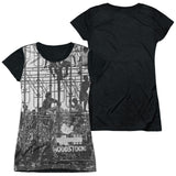 Junior Cap Sleeve 100% Poly Black Back