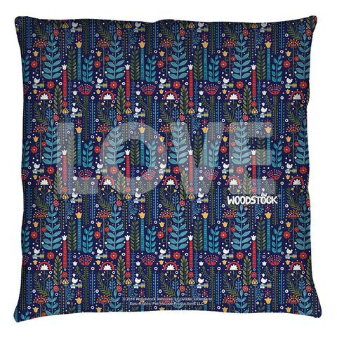 Woodstock/flower Love - Throw Pillow