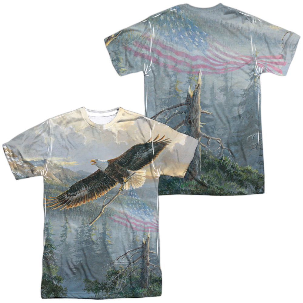Wild Wings/rebuilding America (front/back Print)-s/s Adult Poly Crew-white
