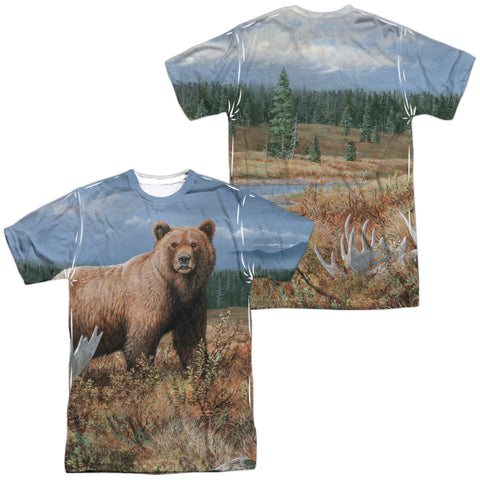 Wild Wings/autumn Splendor (front/back Print)-s/s Adult Poly Crew-white
