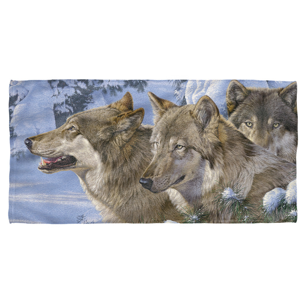 Wild Wings/winters Warmth 2-cotton Front / Poly Back Beach Towel-white