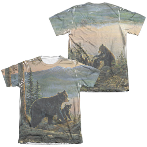 Wild Wings/serenity At Twilight (front/back Print)-adult Poly/cotton S/s Tee-white