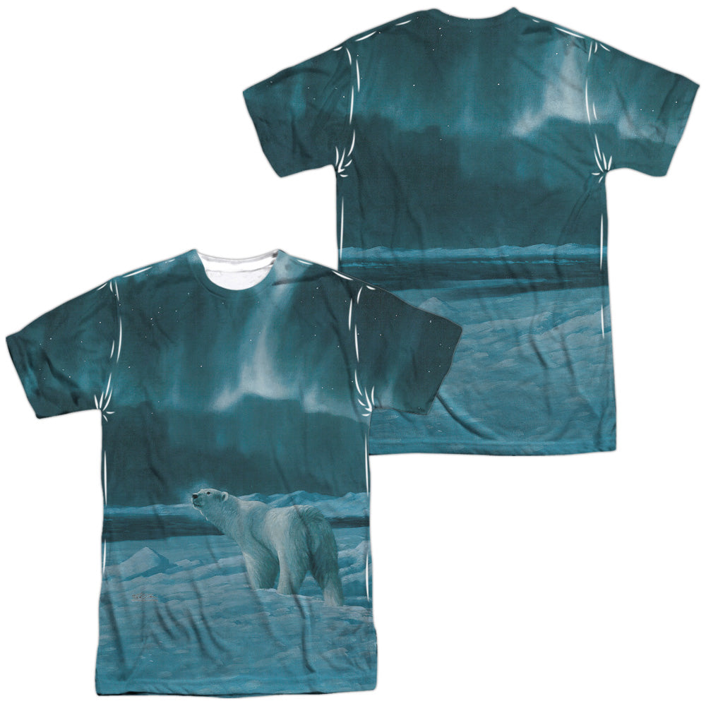 Wild Wings/polar Night Light (front/back Print)-s/s Adult Poly Crew-white