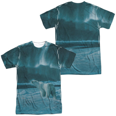 Wild Wings/polar Night Light (front/back Print)-s/s Adult Poly Crew-white