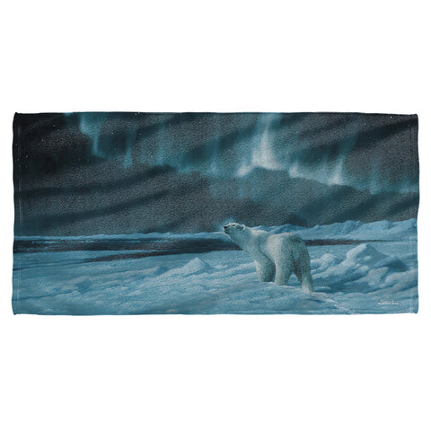 Wild Wings/polar Night Light 2-cotton Front / Poly Back Beach Towel-white