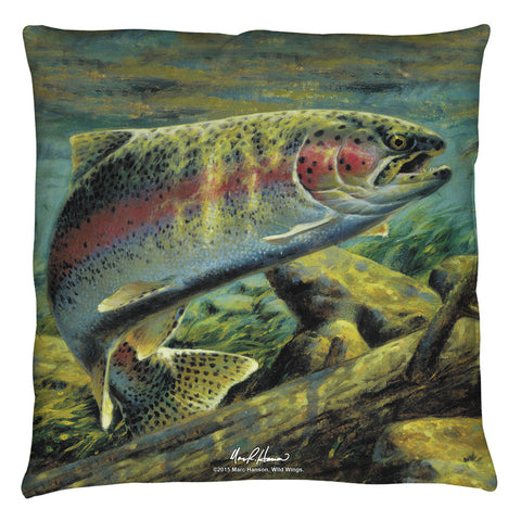 Wild Wings/rainbow Trout 2 - Throw Pillow