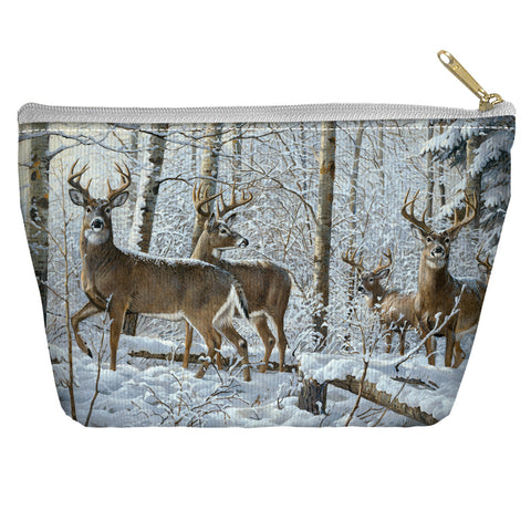 Wild Wings/snowy Deer - Accessory Pouch