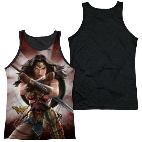 Adult 100% Poly Tank Top Black Back