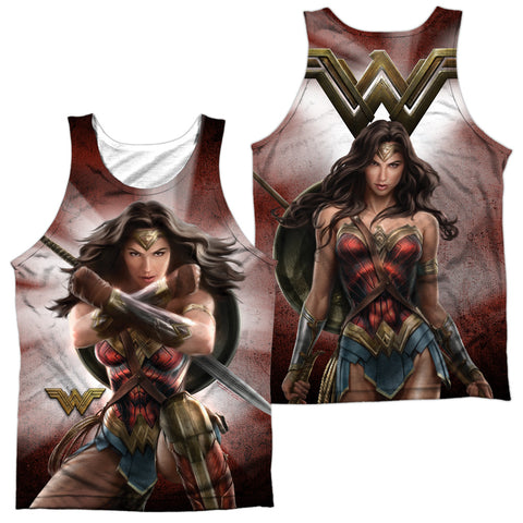 Wonder Woman Movie/protector Of Humanity (front/back Print)-adult Poly Tank Top-white