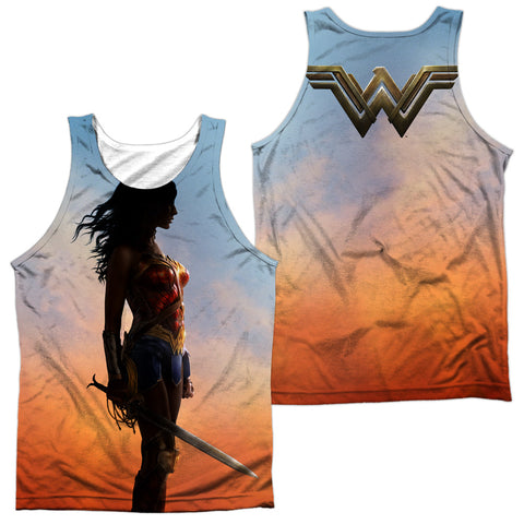Wonder Woman Movie/poster (front/back Print)-adult Poly Tank Top-white