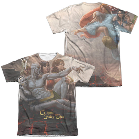 Zenoscope/evil Vs Good (front/back Print)-adult Poly/cotton S/s Tee-white