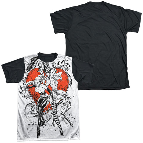 Zenoscope/bw Heart-s/s Adult White Front Black Back  -white